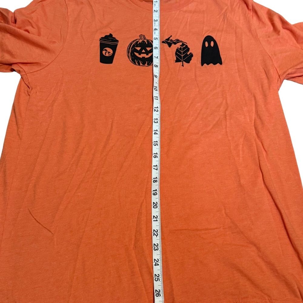 Michigan Halloween Graphic Tee Bella + Canvas Women’s XL Orange Fall‎ Shirt - Picture 7 of 8